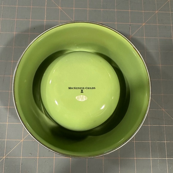 MacKenzie-Childs Retired Market Flowers Floral Dog Bowl - Green and Multicolor - Picture 5 of 5